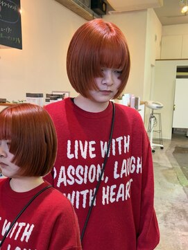 木村美容店 ［木村美容店］　ボブカット　オレンジカラー