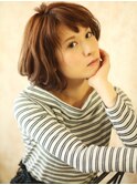 バングが可愛い　ニュアンスボブ 柔らかい雰囲気で女子力UP