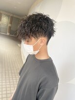 ブレイズ ザ サロン(BLAZE THE SALON)&nbsp;前下がり無造作ソフトツイストパーマ黒髪マッシュ【BLAZE 大庭】