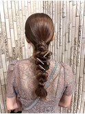 ヘアセット ヘアアレンジ 編み下ろし