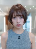 20代30代ハッシュカット丸みショート似合わせカットフルバング