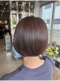 20代30代40代ナチュラルミニボブ乾かすだけオリーブベージュ