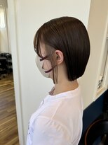 ラグ バイ シゲルカットクラブ 神田久志本店(lag)&nbsp;イヤリングカラー×ミルクティーベージュ×ボブ