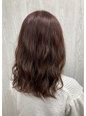 ピンクアッシュ×ゆるふわミディアム 【TELAHAIR葛西】
