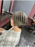 白髪ぼかしショートバレイヤージュ
