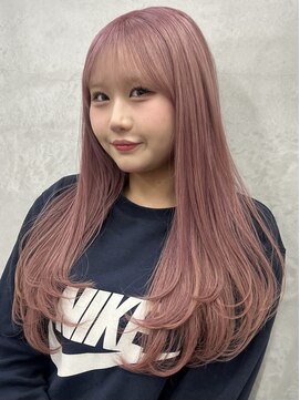 キラ 原宿(KILLA) ブリーチありダブルカラー/ピンクベージュ/ローレイヤー/原宿