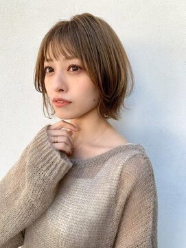 ハローバイシー 仙台(Hello by Sea) 艶髪ブラウン×縮毛矯正[美髪/韓国風/顔周り]仙台