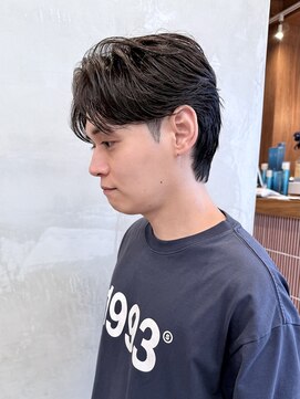 エリマバイフィフス 調布(elima by fifth) 調布センターパートフェザーパーマショートメンズパーマ刈り上げ