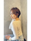 大人可愛い20代30代40代丸み小顔ショートボブマッシュ