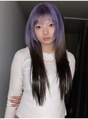 【MIHO】パープルルーツカラー×ギザギザバングレイヤー