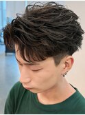 奈良men's短めフェザーパーマフェザーショート