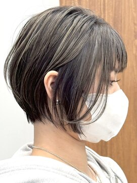 エリマバイフィフス 調布(elima by fifth) 調布白髪染めレイヤーボブショートヘアベージュアッシュブラウン