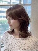 くびれミディアムレイヤー韓国ヘア