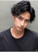 ツイストスパイラル刈り上げメンズカットセンターパート新宿