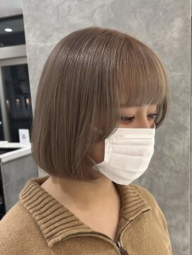 アース コアフュールボーテ 松本庄内店(EARTH coiffure beaute) ミルクティーベージュグレージュボブワンホンカラー