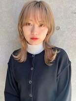 アッシュ 笹塚店(Ash)&nbsp;ミニウルフ/くすみブルー/イヤリングカラー/韓国ヘア[U24/笹塚]