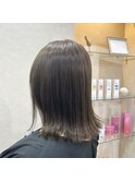 グレージュカラー/韓国ヘア/デザインカラー/ピンクベージュ/