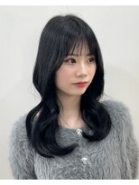 ワン バイ ジエクト(One by The Ect)&nbsp;韓国レイヤー似合わせカットフルバングエアリーロング美髪カラー