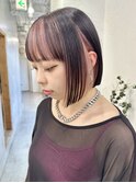 イヤリングカラー_インナーカラー_こなれミディ_レイヤー_前髪