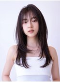 レイヤーカット/韓国ヘア/シースルーバング/透明感カラー