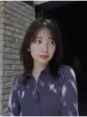 大人可愛い小顔レイヤー切りっぱなしミディアム[広島/八丁堀]
