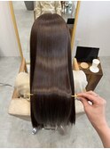 髪質改善トリートメント 艶カラー ベージュカラー ロングヘア