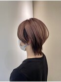 【 ウルフ × ピンクベージュアンブレラ 】