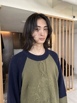 メゾンアクア 表参道(Maison ACQUA) =メンズボブ/ダークアッシュ/ニュアンスパーマ／MAN’S HAIR