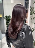 ワインレッド/ロングレイヤー/ブリーチなし/イメチェン/美髪