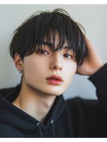 エヌプラスリタ 近鉄八尾(N+lita)&nbsp;韓国マッシュ スペインカール スパイキーショートブルーブラック