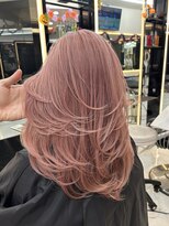 ラピス 渋谷本店(Lapis) バタフライレイヤーカット/ピンクカラー/ラベンダーカラー