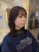 フレア(FLAiR)&nbsp;20代30代ブリーチなしピンクベージュカラーウエーブ巻きスタイル