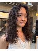 海外風ハードパーマカーリーヘアスパイラルパーマロングパーマ