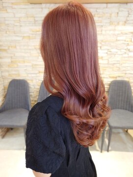 ソワバイアロマヘアー(soi by AROMA hair) ウェーブロング/ピンク系カラー/ピンクベージュ/オトナ女子/仙台