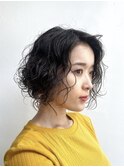 前下がりボブパーマ