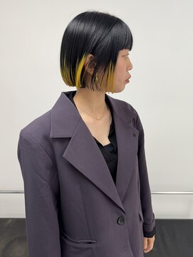 エン クラン バイ ヘッドライト たまプラーザ南口店(en. clan by HEADLIGHT) 江頭里穂/たまプラーザ/ボブ/デザインカラー/簡単スタイリング