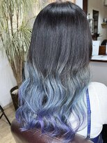 ブレイズヘアー(BLAZEhair) 【色落ちシルバー】ブルーグラデーションカラー×ブリーチ2回