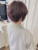 キャアリー(Caary) 福山美容室caaryショートパーマピンクブラウン透明感50代40代