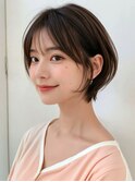 20代30代40代/前下がりハンサムショート/小顔効果