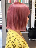 ノイ 高岡店(NEU)&nbsp;艶感ピンクカラー×切りっぱなしボブ