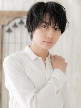 メンズヘア ビーセカンド 草加店(MENS HAIR B-2) 前髪パーマでこなれヘア好感度束感ショート！L