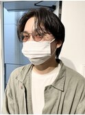 スーツ短髪ツーブロック束感モテる黒髪シークレットパーマ流行