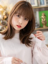 カバーヘア ブリス 戸田公園西口店(COVER HAIR bliss)&nbsp;外ハネレイヤーミディアム暖色系カラーh2戸田公園20代30代40代