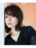 姫カットレイヤーくびれミディアムボブマロンベージュ