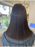 広がらない髪質改善縮毛矯正切りっぱなしミディアムブランジュ