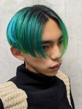 デザインカラー［OCEANTOKYO/メンズサロン/センターパート/メンズ/マッシュ/ウルフ/ニュアンスパーマ］