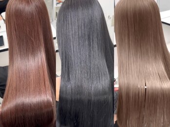 レブ 難波店(REV.)の写真/クセやうねりのお悩みを解決へ導きます◎ダメージを最小限に抑えた縮毛矯正で艶感のあるストレートヘアに♪