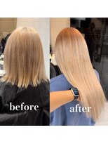 サイ(PSY)&nbsp;シールエクステ80本/ビフォーアフター/ハイトーンベージュ