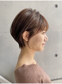 ★ダークアッシュミディアムレイヤーカット大人ガーリー[船橋]