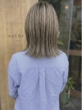 ニコリヘアワークス(nicori hair works) セミロング×ハイライト×ストレート3